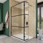 Walk In Dusche - Amora-03 - Duschwand - Schwarz - Loft 1 Walk In Dusche - Amora-03 - Duschwand - Schwarz - Loft 1