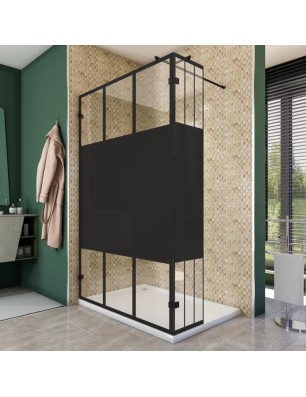 Walk In Dusche  - Amora 03 - Duschwand - Schwarz - Loft 4