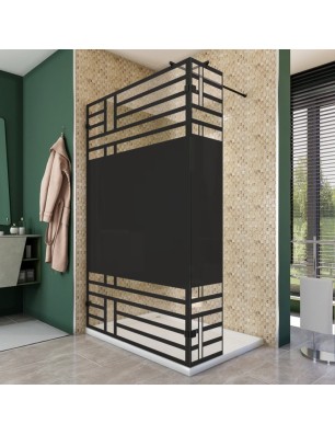 Walk In Dusche  - Amora 03 - Duschwand - Schwarz - Loft 5