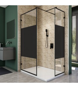 Walk In Dusche - Amora 04 - Duschwand - Schwarz - Loft 3