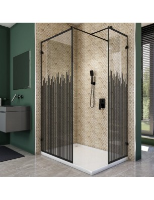 Walk In Dusche  - Amora 04 - Duschwand - Schwarz - Loft 6