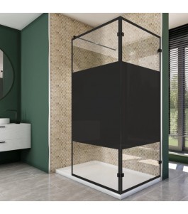 Walk In Dusche - Amora 05 - Duschwand - Schwarz - Loft 3