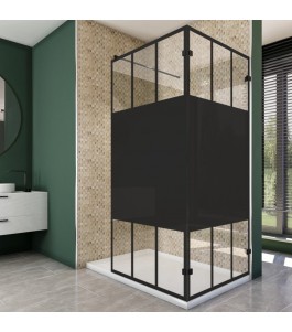 Walk In Dusche - Amora 05 - Duschwand - Schwarz - Loft 4