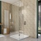 Walk In Dusche  - Almada-07 - Duschwand - Chrom - Klarglas