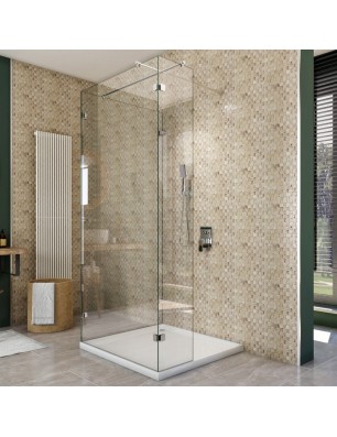 Walk In Dusche  - Almada 07 - Duschwand - Chrom - Klarglas