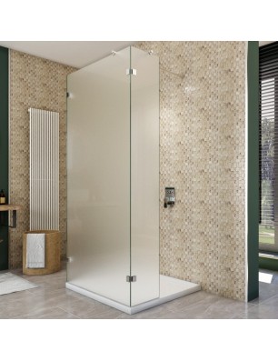 Walk In Dusche  - Almada 07 - Duschwand - Chrom - Satino