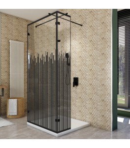 Walk In Dusche - Amora 07 - Duschwand - Schwarz - Loft 6