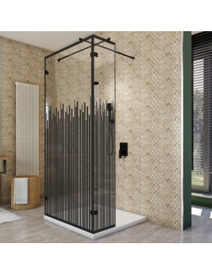 Walk In Dusche  - Amora 07 - Duschwand - Schwarz - Loft 6