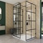 Walk In Dusche - Amora-08 - Duschwand - Schwarz - Loft 2 Walk In Dusche - Amora-08 - Duschwand - Schwarz - Loft 2