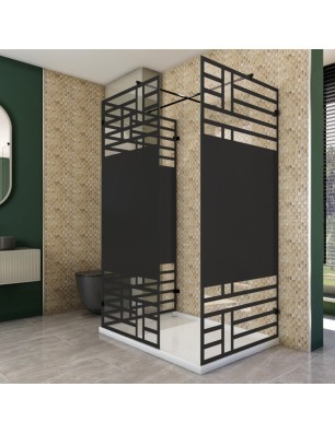 Walk In Dusche  - Amora 08 - Duschwand - Schwarz - Loft 5