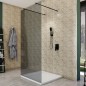 Walk In Dusche - Amora-09 - Duschwand - Schwarz - Grauglas Walk In Dusche - Amora-09 - Duschwand - Schwarz - Grauglas