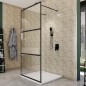 Walk In Dusche - Amora-09 - Duschwand - Schwarz - Loft 1 Walk In Dusche - Amora-09 - Duschwand - Schwarz - Loft 1
