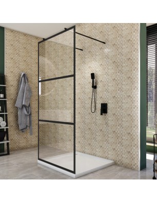 Walk In Dusche  - Amora 09 - Duschwand - Schwarz - Loft 1