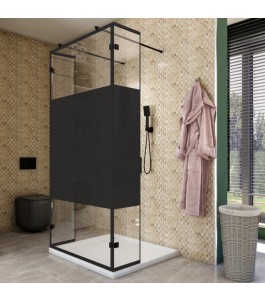 Walk In Dusche - Amora 10 - Duschwand - Schwarz - Loft 3