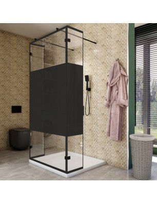 Walk In Dusche  - Amora 10 - Duschwand - Schwarz - Loft 3
