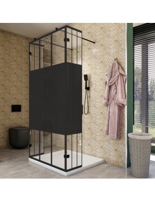 Walk In Dusche  - Amora 10 - Duschwand - Schwarz - Loft 4