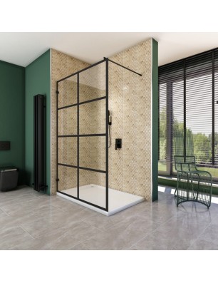 Walk In Dusche  - Amora 01 - Duschwand - Schwarz - Loft 2