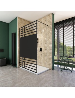 Walk In Dusche  - Amora 01 - Duschwand - Schwarz - Loft 5