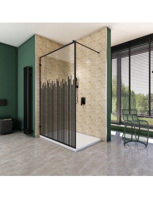 Walk In Dusche  - Amora 01 - Duschwand - Schwarz - Loft 6