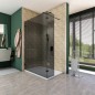 Walk In Dusche - Amora-03 - Duschwand - Schwarz - Grauglas Walk In Dusche - Amora-03 - Duschwand - Schwarz - Grauglas