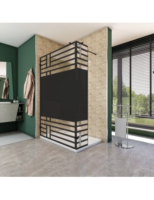 Walk In Dusche  - Amora 03 - Duschwand - Schwarz - Loft 5