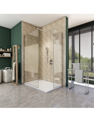 Walk In Dusche  - Almada 04 - Duschwand - Chrom - Blinds