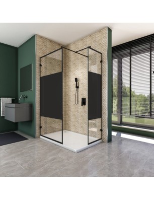 Walk In Dusche  - Amora 04 - Duschwand - Schwarz - Loft 3