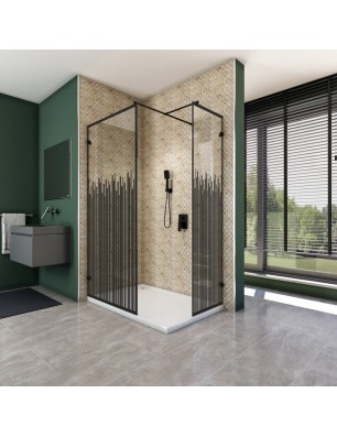 Walk In Dusche  - Amora 04 - Duschwand - Schwarz - Loft 6