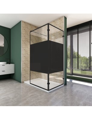 Walk In Dusche  - Amora 05 - Duschwand - Schwarz - Loft 3
