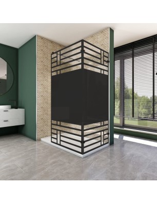 Walk In Dusche  - Amora 05 - Duschwand - Schwarz - Loft 5