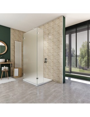 Walk In Dusche  - Almada 07 - Duschwand - Chrom - Satino