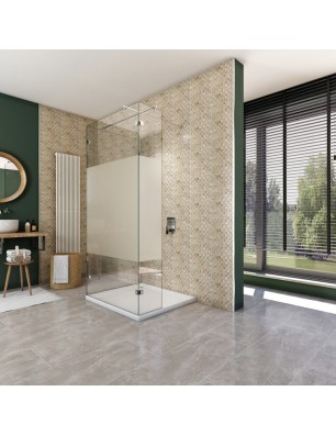 Walk In Dusche  - Almada 07 - Duschwand - Chrom - Blinds