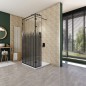Walk In Dusche - Amora-07 - Duschwand - Schwarz - Loft 6 Walk In Dusche - Amora-07 - Duschwand - Schwarz - Loft 6