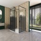 Walk In Dusche - Amora-08 - Duschwand - Schwarz - Loft 6 Walk In Dusche - Amora-08 - Duschwand - Schwarz - Loft 6