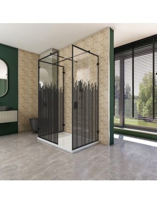 Walk In Dusche  - Amora 08 - Duschwand - Schwarz - Loft 6