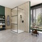 Walk In Dusche - Amora-09 - Duschwand - Schwarz - Loft 1 Walk In Dusche - Amora-09 - Duschwand - Schwarz - Loft 1