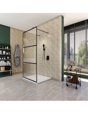 Walk In Dusche  - Amora 09 - Duschwand - Schwarz - Loft 1