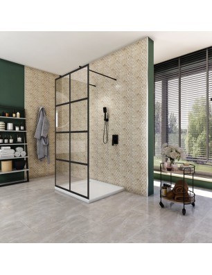 Walk In Dusche  - Amora 09 - Duschwand - Schwarz - Loft 2