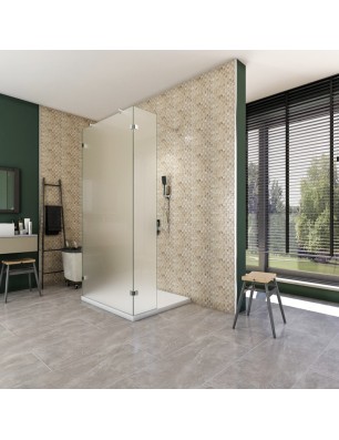 Walk In Dusche  - Almada 10 - Duschwand - Chrom - Satino
