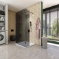 Walk In Dusche - Amora-10 - Duschwand - Schwarz - Grauglas Walk In Dusche - Amora-10 - Duschwand - Schwarz - Grauglas