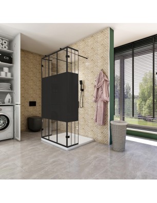 Walk In Dusche  - Amora 10 - Duschwand - Schwarz - Loft 4