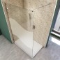 Walk In Dusche  - Almada-01 - Duschwand - Chrom - Wave