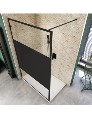 Walk In Dusche  - Amora 01 - Duschwand - Schwarz - Loft 3