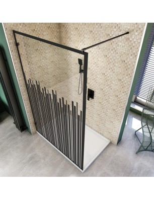 Walk In Dusche  - Amora 01 - Duschwand - Schwarz - Loft 6