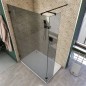 Walk In Dusche - Amora-03 - Duschwand - Schwarz - Grauglas Walk In Dusche - Amora-03 - Duschwand - Schwarz - Grauglas