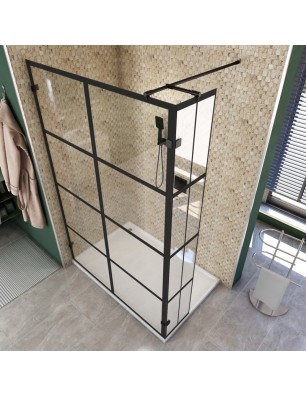 Walk In Dusche  - Amora 03 - Duschwand - Schwarz - Loft 2