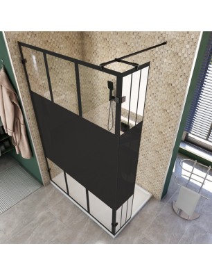 Walk In Dusche  - Amora 03 - Duschwand - Schwarz - Loft 4