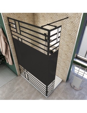 Walk In Dusche  - Amora 03 - Duschwand - Schwarz - Loft 5