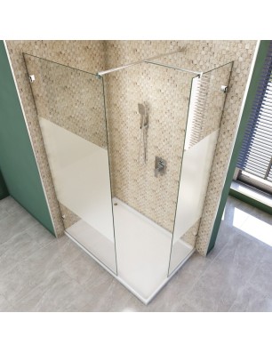 Walk In Dusche  - Almada 04 - Duschwand - Chrom - Blinds