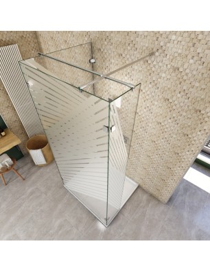 Walk In Dusche  - Almada 07 - Duschwand - Chrom - Bevels